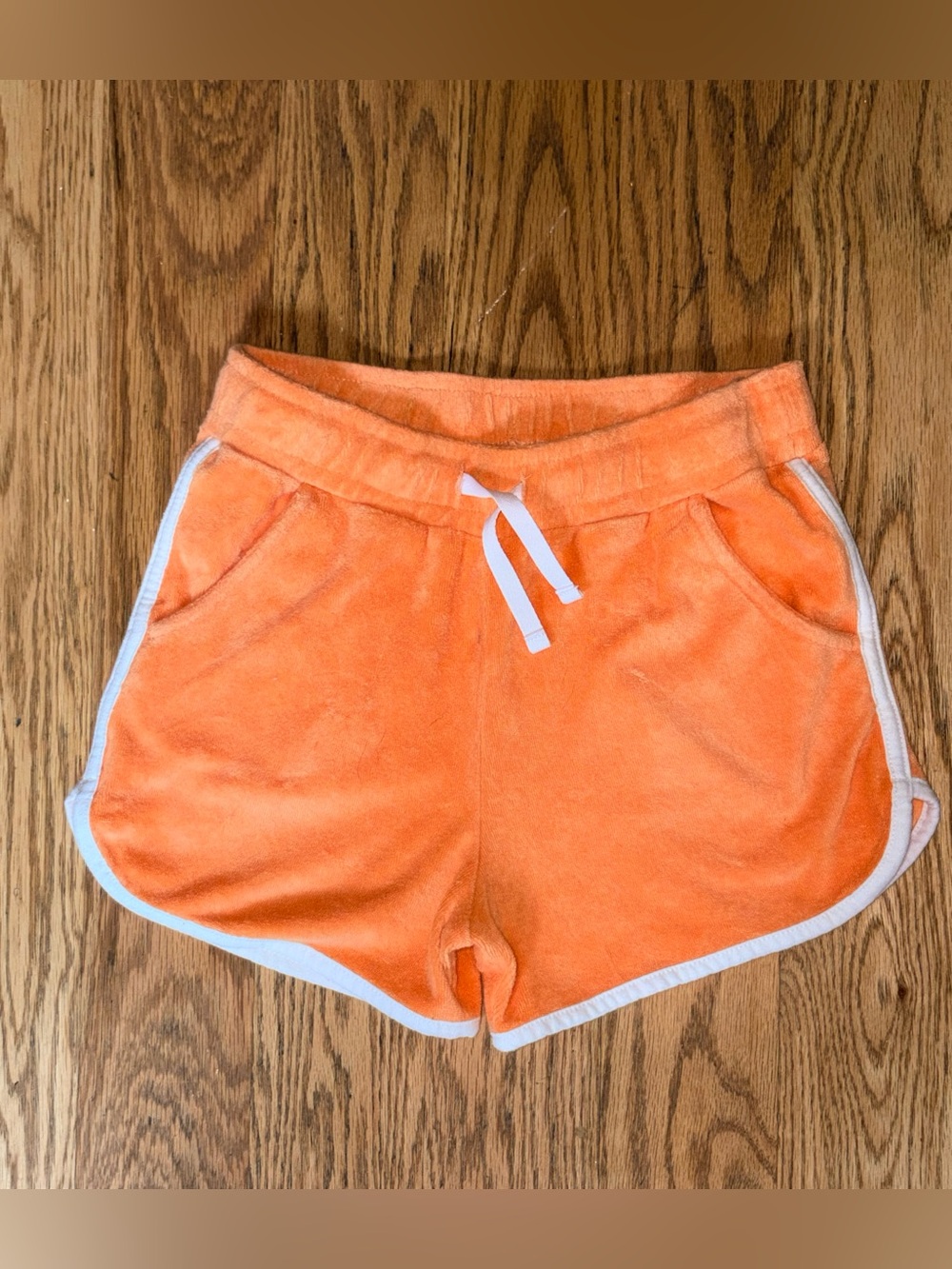 Cat & Jack Orange Terry Athletic Shorts with White Trim